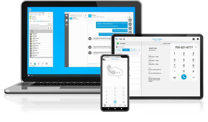 Sunwire On-Premise Business Phone Systems - SolSwitch Connect Desktop and Mobile App
